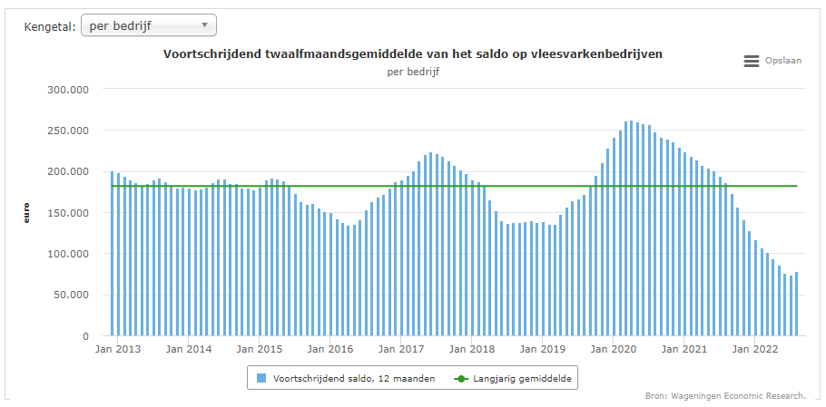 Saldo vleesvarkens gestegen door hogere opbrengsten